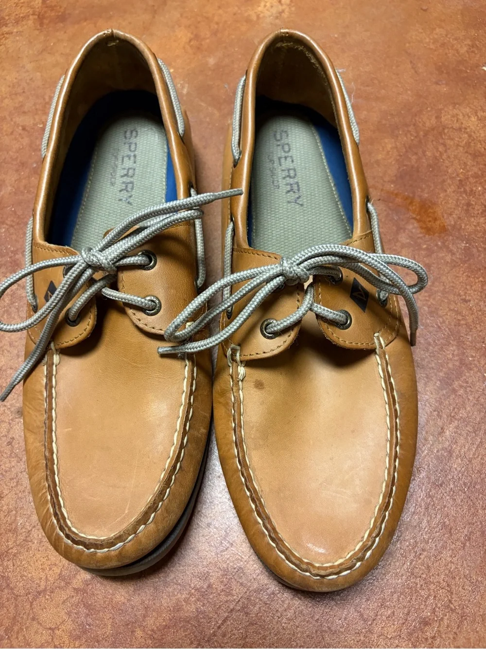 Sperry Men’s Tan Leather 2-Eye Boat Shoes
